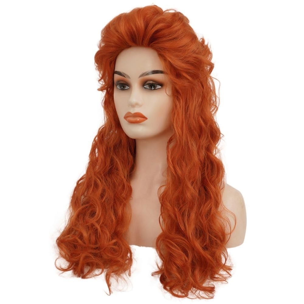 Vibrant Ginger Curly Costume Wig with Styled Volume - Picture 4 of 12